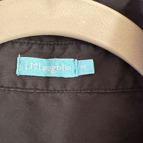 J.Mclaughlin black cotton blend shirt dress size medium. - Picture 6 of 7